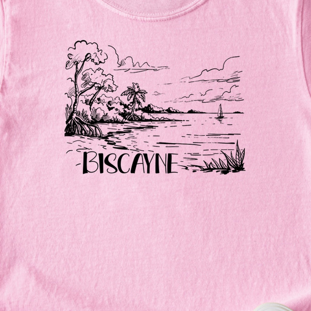 Biscayne National Park Line Drawing Kids Cotton T-Shirt