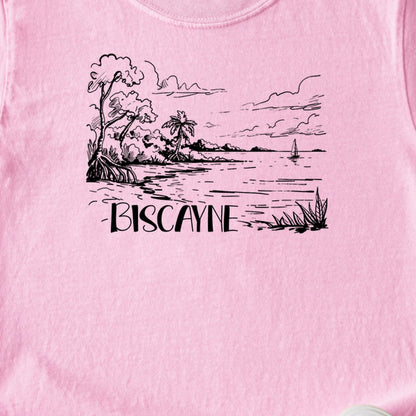 Biscayne National Park Line Drawing Kids Cotton T-Shirt