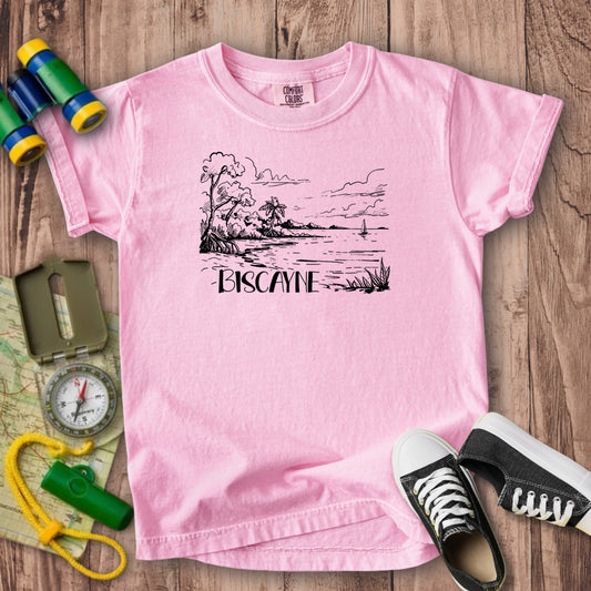 Biscayne National Park Line Drawing Kids Cotton T-Shirt