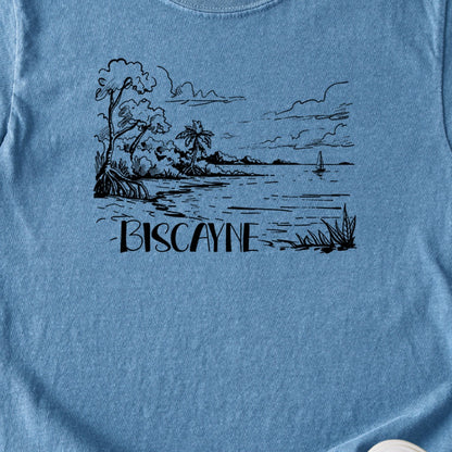 Biscayne National Park Line Drawing Kids Cotton T-Shirt