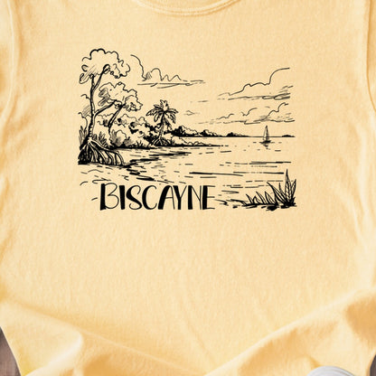 Biscayne National Park Line Drawing Kids Cotton T-Shirt
