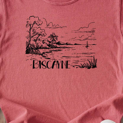 Biscayne National Park Line Drawing Kids Cotton T-Shirt