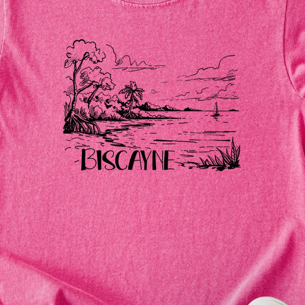 Biscayne National Park Line Drawing Kids Cotton T-Shirt