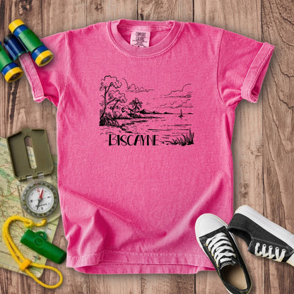 Biscayne National Park Line Drawing Kids Cotton T-Shirt