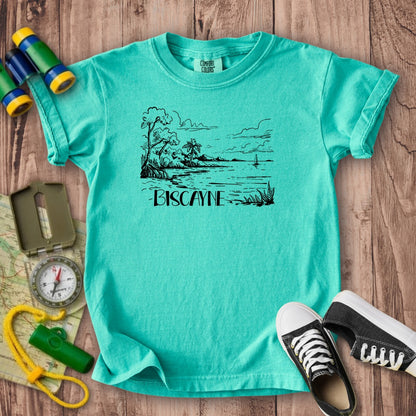 Biscayne National Park Line Drawing Kids Cotton T-Shirt