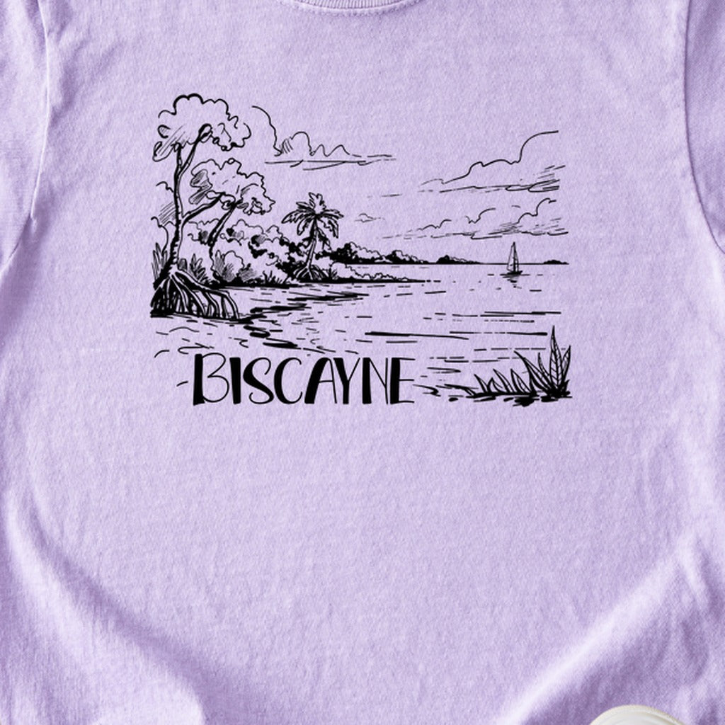 Biscayne National Park Line Drawing Kids Cotton T-Shirt