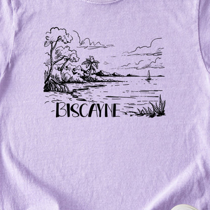 Biscayne National Park Line Drawing Kids Cotton T-Shirt