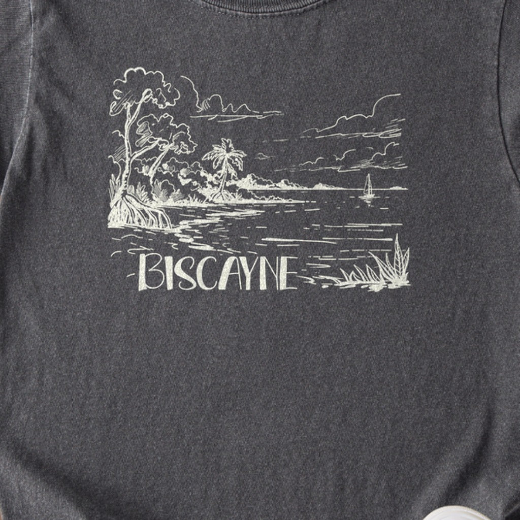 Biscayne National Park Line Drawing Kids Cotton T-Shirt