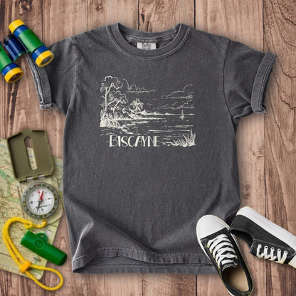 Biscayne National Park Line Drawing Kids Cotton T-Shirt