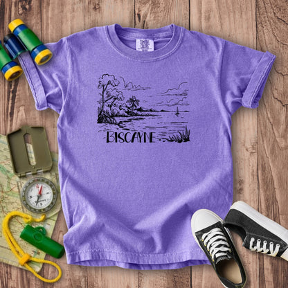 Biscayne National Park Line Drawing Kids Cotton T-Shirt