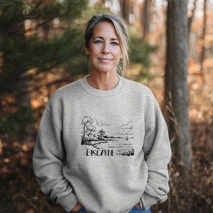 Biscayne National Park Line Drawing Crewneck Sweatshirt