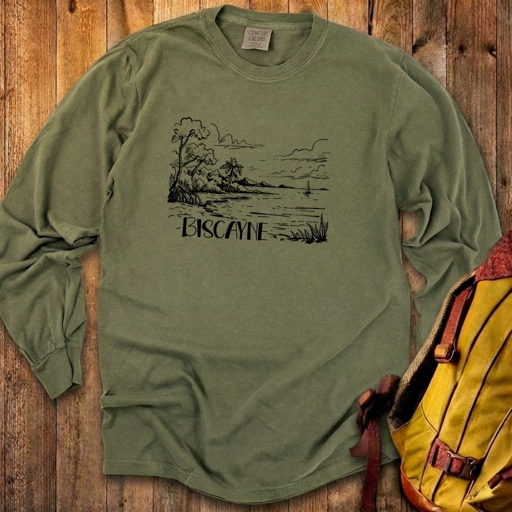 Biscayne National Park Line Drawing Premium Long Sleeve