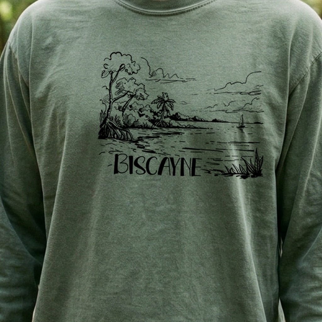 Biscayne National Park Line Drawing Premium Long Sleeve