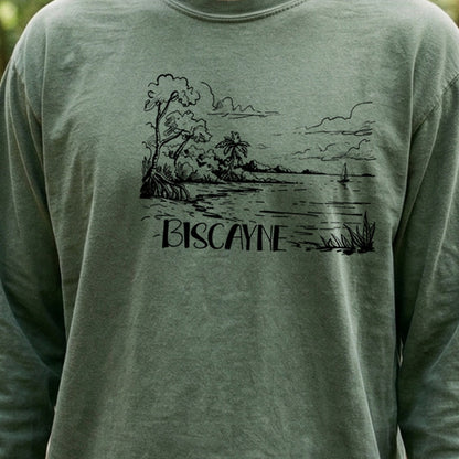 Biscayne National Park Line Drawing Premium Long Sleeve