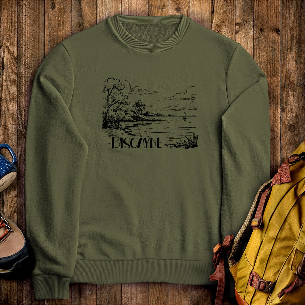 Biscayne National Park Line Drawing Crewneck Sweatshirt
