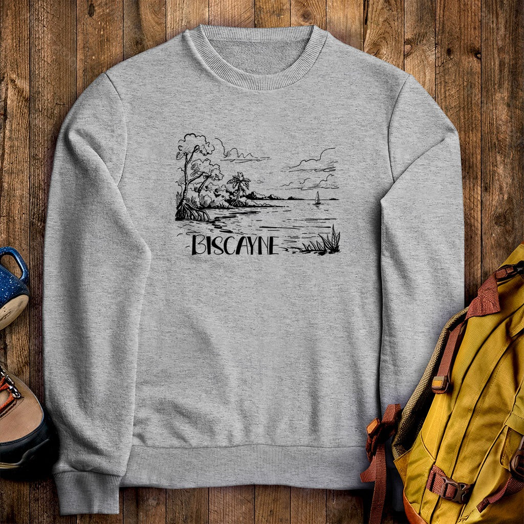 Biscayne National Park Line Drawing Crewneck Sweatshirt