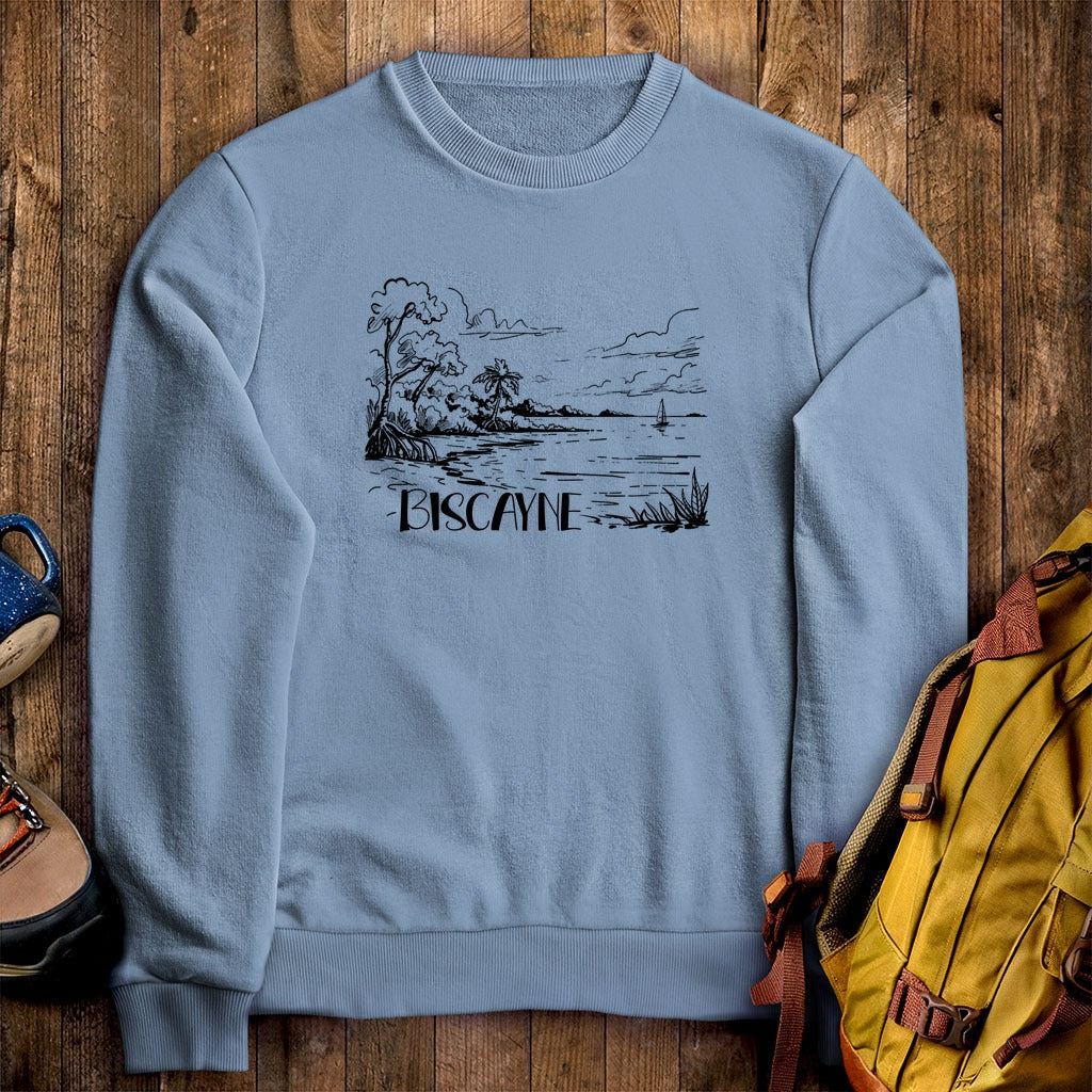 Biscayne National Park Line Drawing Crewneck Sweatshirt