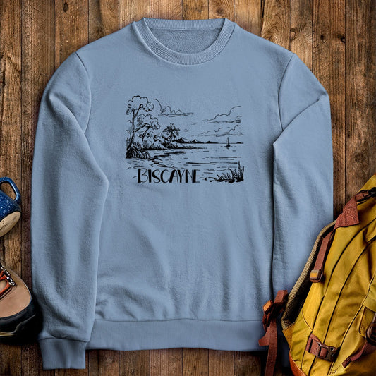 Biscayne National Park Line Drawing Crewneck Sweatshirt