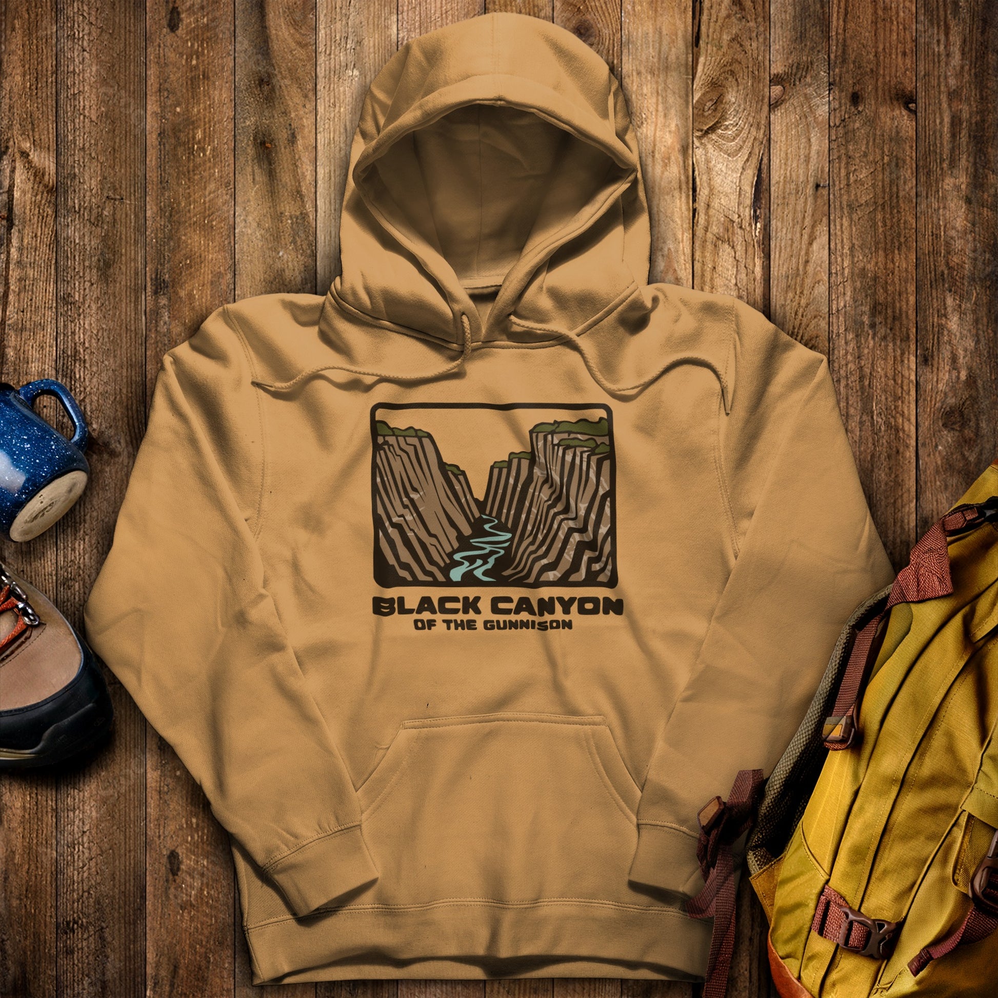 Black Canyon of the Gunnison National Park Hoodie Mustard Adventure and Outdoors Themed Hoodie