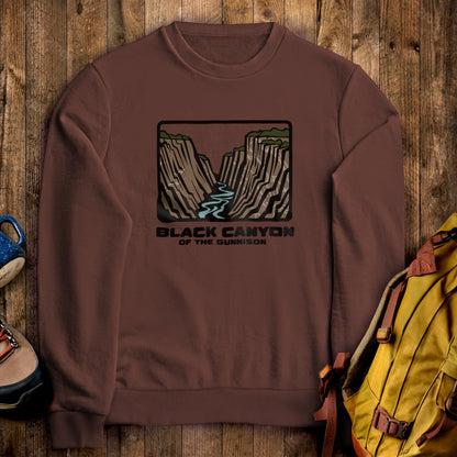 Black Canyon of the Gunnison National Park Crewneck Sweatshirt Cocoa Adventure and Outdoors Themed Sweatshirt