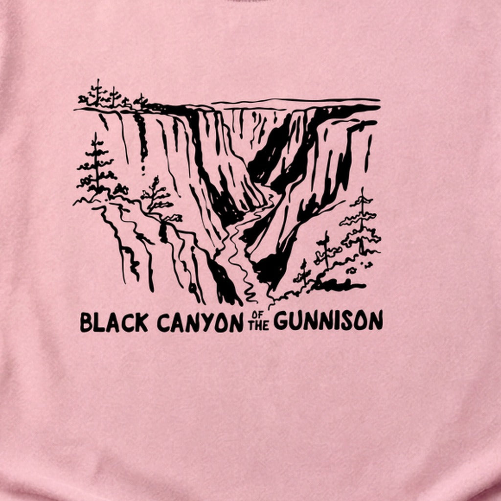 Black Canyon of the Gunnison Line Drawing Cotton T-Shirt