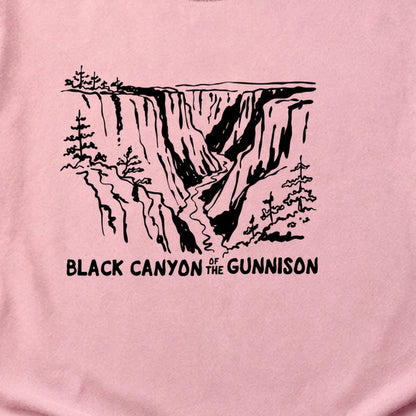 Black Canyon of the Gunnison Line Drawing Cotton T-Shirt