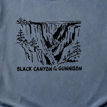 Black Canyon of the Gunnison Line Drawing Cotton T-Shirt