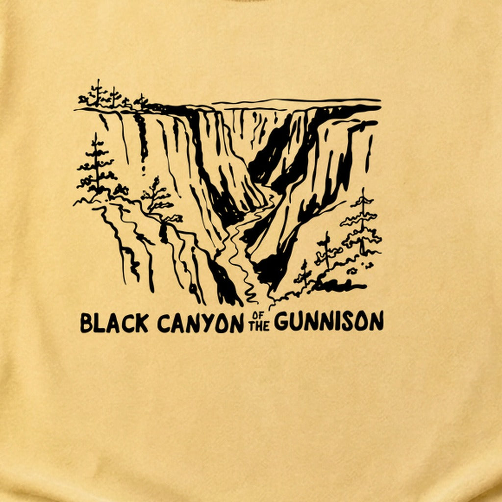 Black Canyon of the Gunnison Line Drawing Cotton T-Shirt