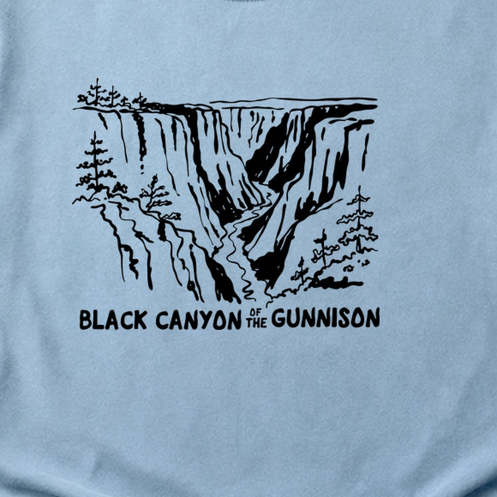 Black Canyon of the Gunnison Line Drawing Cotton T-Shirt