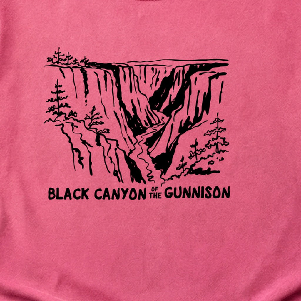 Black Canyon of the Gunnison Line Drawing Cotton T-Shirt