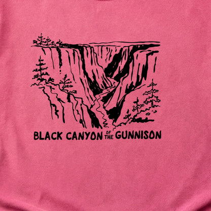 Black Canyon of the Gunnison Line Drawing Cotton T-Shirt