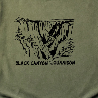 Black Canyon of the Gunnison Line Drawing Cotton T-Shirt