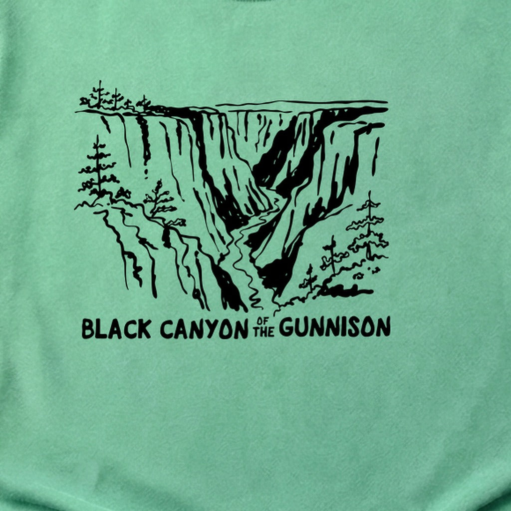 Black Canyon of the Gunnison Line Drawing Cotton T-Shirt