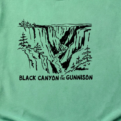 Black Canyon of the Gunnison Line Drawing Cotton T-Shirt