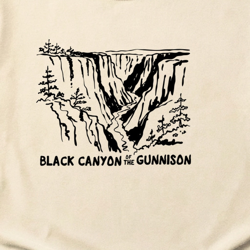Black Canyon of the Gunnison Line Drawing Cotton T-Shirt