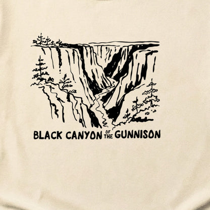 Black Canyon of the Gunnison Line Drawing Cotton T-Shirt