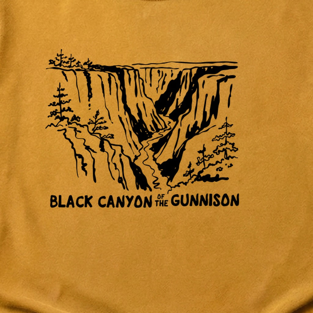 Black Canyon of the Gunnison Line Drawing Cotton T-Shirt