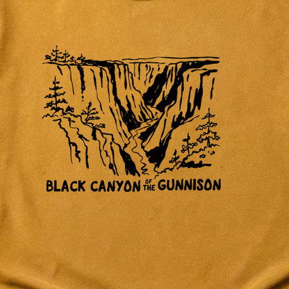 Black Canyon of the Gunnison Line Drawing Cotton T-Shirt