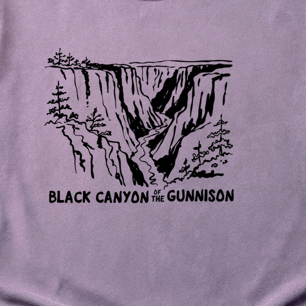 Black Canyon of the Gunnison Line Drawing Cotton T-Shirt
