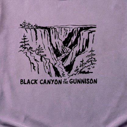 Black Canyon of the Gunnison Line Drawing Cotton T-Shirt