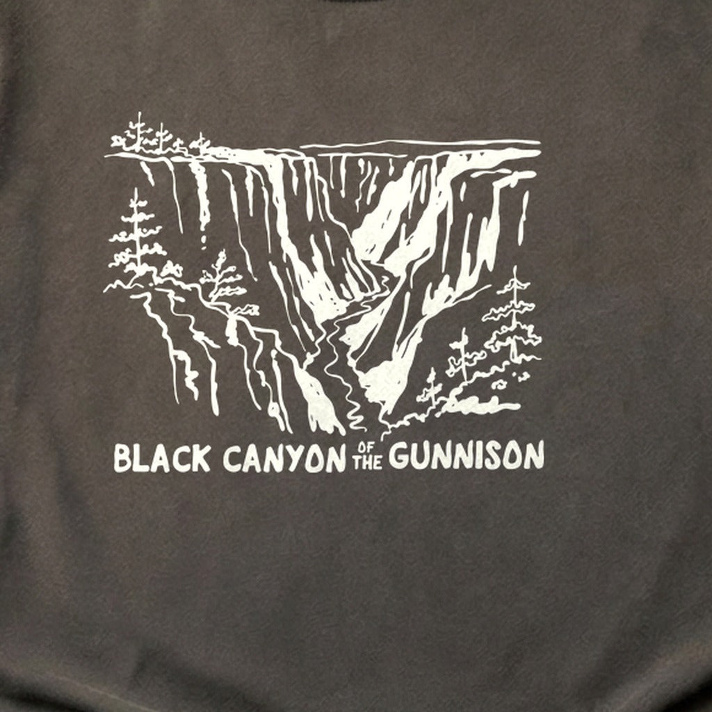Black Canyon of the Gunnison Line Drawing Cotton T-Shirt
