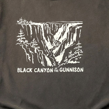 Black Canyon of the Gunnison Line Drawing Cotton T-Shirt
