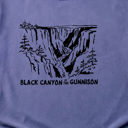 Black Canyon of the Gunnison Line Drawing Cotton T-Shirt