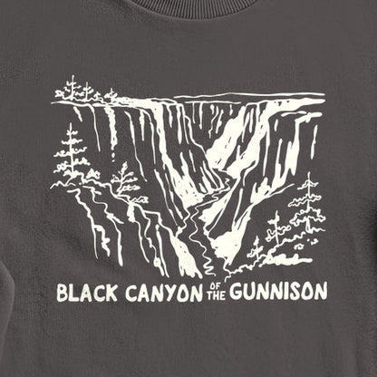Black Canyon of the Gunnison Line Drawing Crewneck Sweatshirt