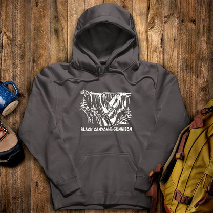 Black Canyon of the Gunnison Line Drawing Hoodie