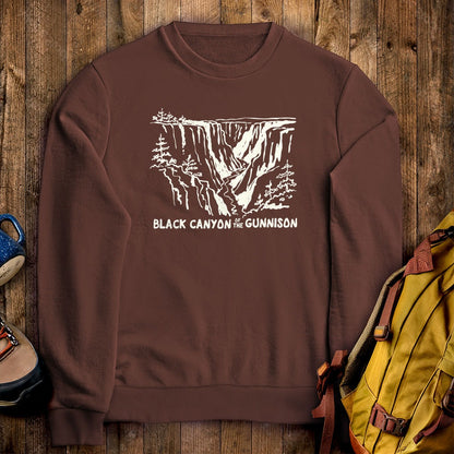 Black Canyon of the Gunnison Line Drawing Crewneck Sweatshirt