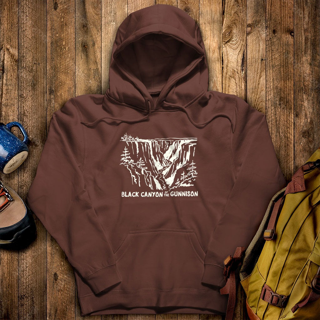 Black Canyon of the Gunnison Line Drawing Hoodie
