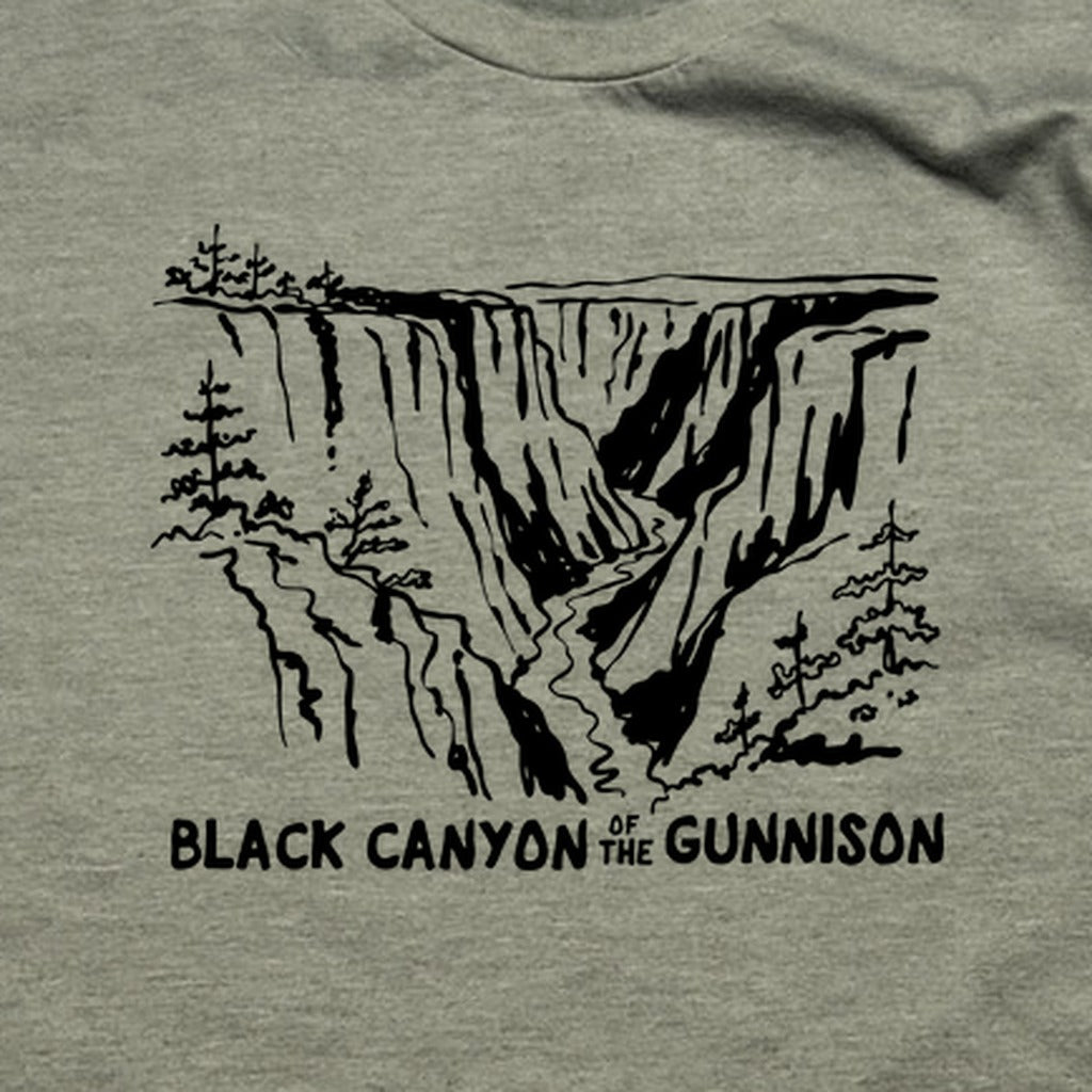 Black Canyon of the Gunnison Line Drawing T-Shirt