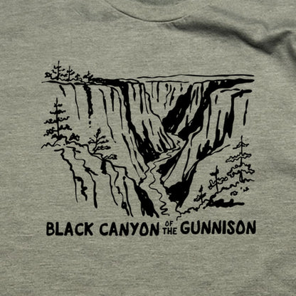 Black Canyon of the Gunnison Line Drawing T-Shirt