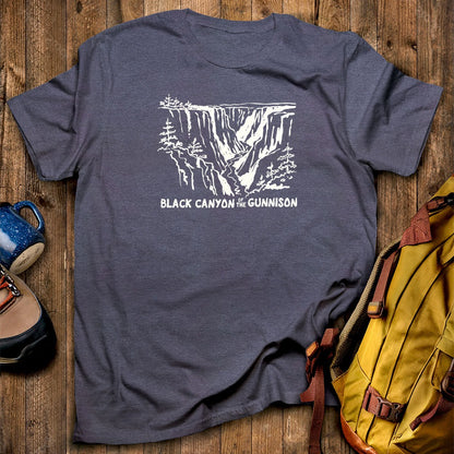 Black Canyon of the Gunnison Line Drawing T-Shirt